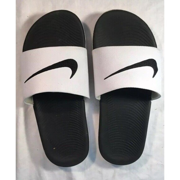 Nike Kawa Slide Sport Sandals Youth Kid's White Black Slip On - US 12C - Picture 1 of 5